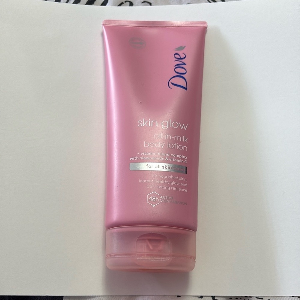 Dove Pink Satin-Milk Body Lotion - strawberry scent, only used once